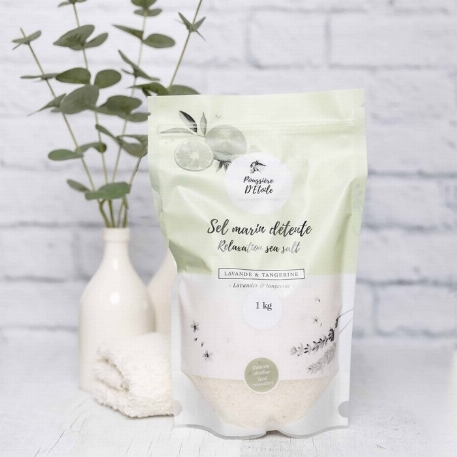 Sel marin détente - Lavande / Tangerine 500g  | Savonnerie Poussière D'Étoile