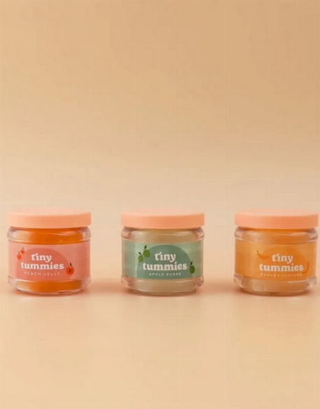 Ensemble de purée Tiny Tummies pour poupée - Pêche | Tiny Harlow