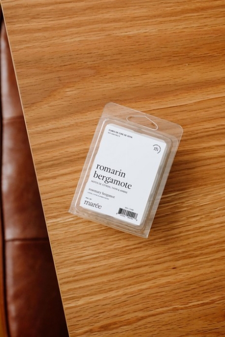 Pastilles de cire de soya - Romarin Bergamote | Marée