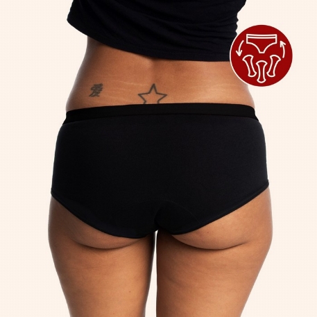 Culotte menstruelle noire - Shorty | Mme L'Ovary