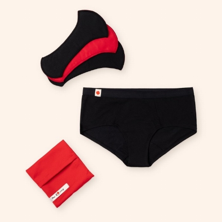 Culotte menstruelle noire - Shorty | Mme L'Ovary