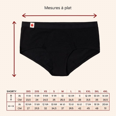 Culotte menstruelle noire - Shorty | Mme L'Ovary