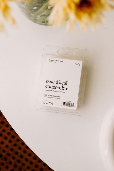 Cubes de cire de soya - Baie d'açai Concombre | Marée
