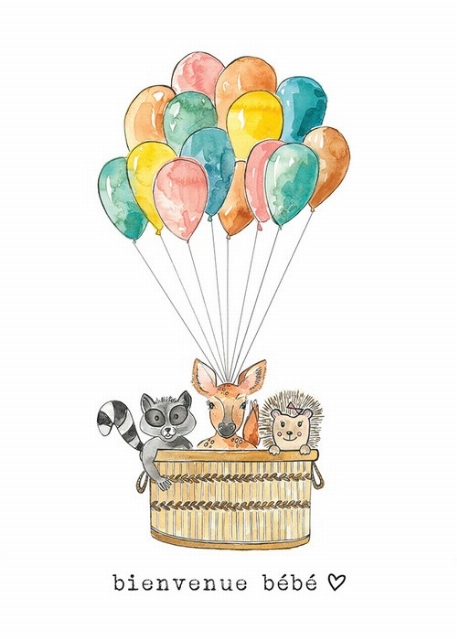 Carte de souhait - Anne 1 | Stéphanie Renière Animaux-Naissance