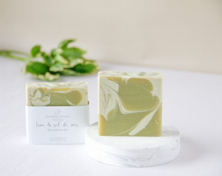 Savon en barre - Lime et Sel de mer | Savonnerie Poussière D'Étoile