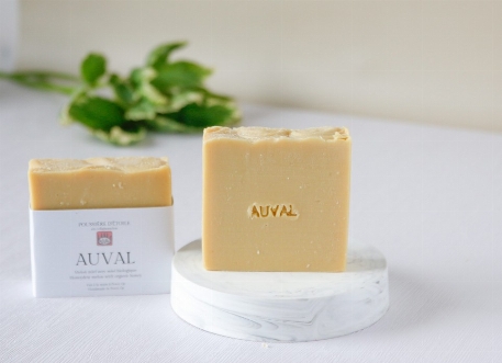 Savon en barre - Auval *Bière, melon miel et miel bio* | Savonnerie Poussière D'Étoile