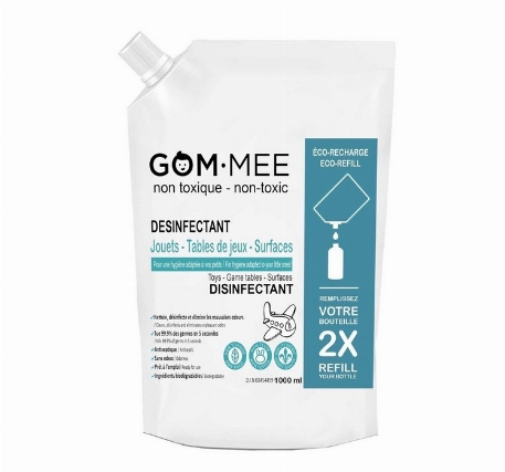 Désinfectant Jouet - Table de jeux - Surface - éco-recharge 1000ml  | GOM-MEE