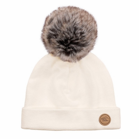 Tuque avec pompon 0-6M - Crème | Petit Coulou