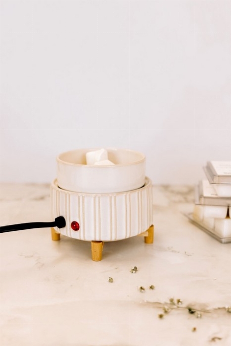 Diffuseur pour pastilles de cire - 2 en 1 - Bois et céramique | Marée