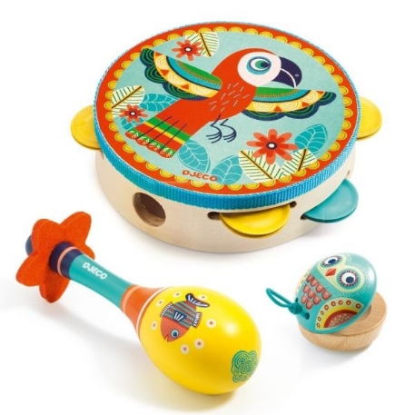 Animambo - Set tambourin, maracas, castagnettes | Djeco