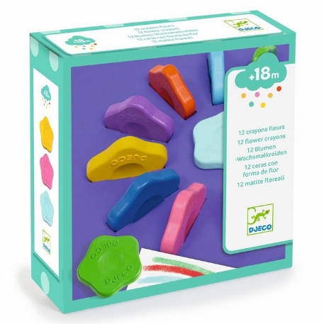 12 crayons fleurs pour les petits | Djeco