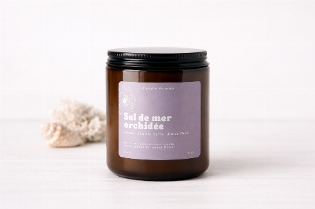 Chandelle - Sel de mer & Orchidée  | Savonnerie Poussière D'Étoile