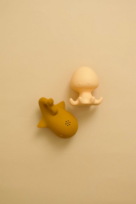 Jouets pour le bain - Ocre/Sunset - Baleine et pieuvre | Minika