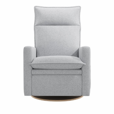 Fauteuil motorisé rembourré berçant pivotant et inclinable avec coussins amovibles Arya - Arlo Grey/Sylver | Jaymar