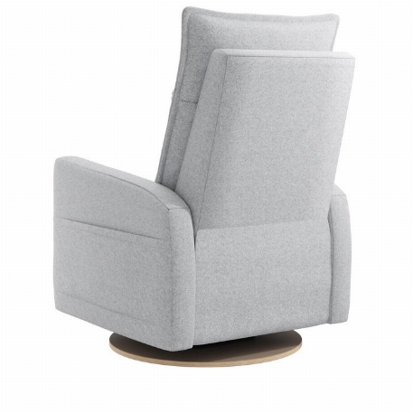 Fauteuil motorisé rembourré berçant pivotant et inclinable avec coussins amovibles Arya - Arlo Grey/Sylver | Jaymar