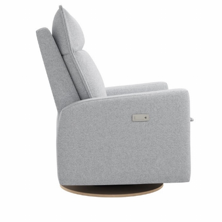 Fauteuil motorisé rembourré berçant pivotant et inclinable avec coussins amovibles Arya - Arlo Grey/Sylver | Jaymar