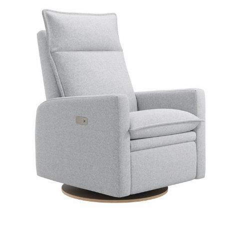 Fauteuil motorisé rembourré berçant pivotant et inclinable avec coussins amovibles Arya - Arlo Grey/Sylver | Jaymar