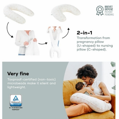 Oreiller de maternité et d'allaitement 2 en 1 B.Love  - Petal - Off White | Babymoov