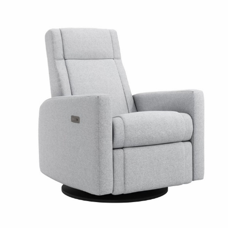 Fauteuil motorisé berçant pivotant et inclinable avec appui pied intégré Nelly - Arlo Grey/Sylver | Jaymar