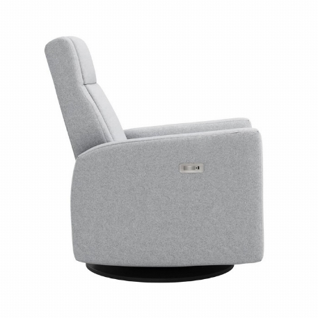 Fauteuil motorisé berçant pivotant et inclinable avec appui pied intégré Nelly - Arlo Grey/Sylver | Jaymar