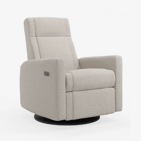 Fauteuil motorisé berçant pivotant et inclinable avec appui pied intégré Nelly - Beyond Sheep Vanilla | Jaymar