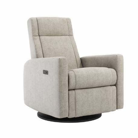 Fauteuil motorisé berçant pivotant et inclinable avec appui pied intégré Nelly - Breather Driftwood | Jaymar