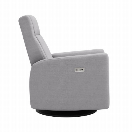 Fauteuil motorisé berçant pivotant et inclinable avec appui pied intégré Nelly - Como Dove Grey | Jaymar