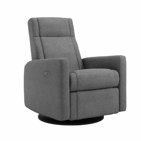 Fauteuil motorisé berçant pivotant et inclinable avec appui pied intégré Nelly - Nexus Charcoal | Jaymar