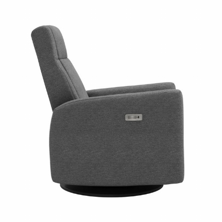 Fauteuil motorisé berçant pivotant et inclinable avec appui pied intégré Nelly - Nexus Charcoal | Jaymar