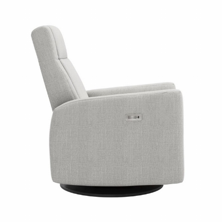 Fauteuil motorisé berçant pivotant et inclinable avec appui pied intégré Nelly - Nubia Silver | Jaymar