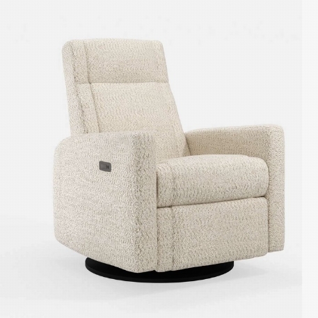 Fauteuil motorisé berçant pivotant et inclinable avec appui pied intégré Nelly - Puppy Sand | Jaymar