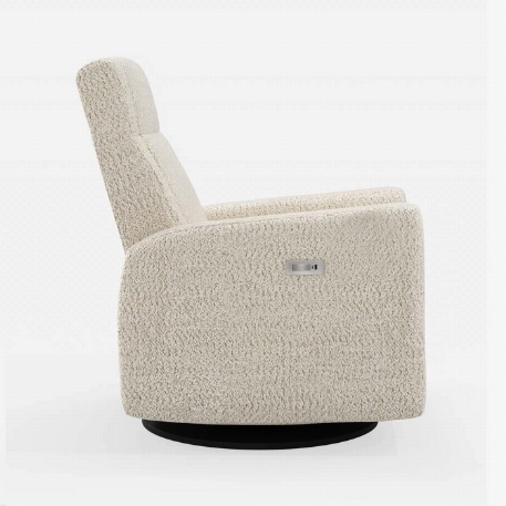 Fauteuil motorisé berçant pivotant et inclinable avec appui pied intégré Nelly - Puppy Sand | Jaymar