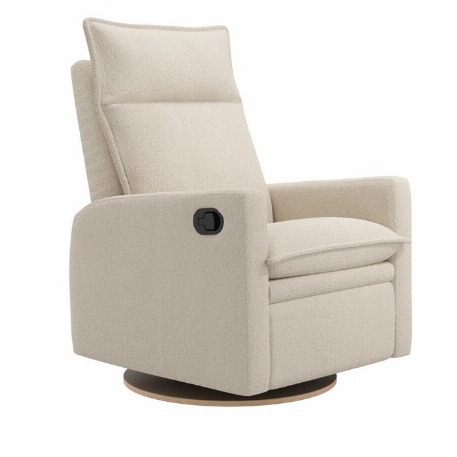 Fauteuil manuel rembourré berçant pivotant et inclinable avec coussins amovibles - Arya - Beyond Sheep Cream | Jaymar