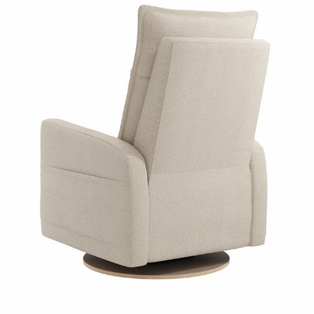 Fauteuil manuel rembourré berçant pivotant et inclinable avec coussins amovibles - Arya - Beyond Sheep Cream | Jaymar