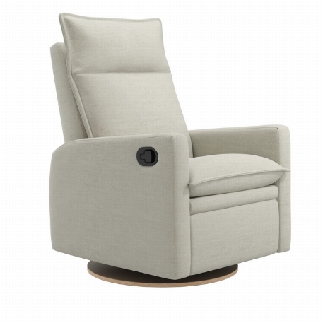 Fauteuil manuel rembourré berçant pivotant et inclinable avec coussins amovibles - Arya - Como Sand | Jaymar
