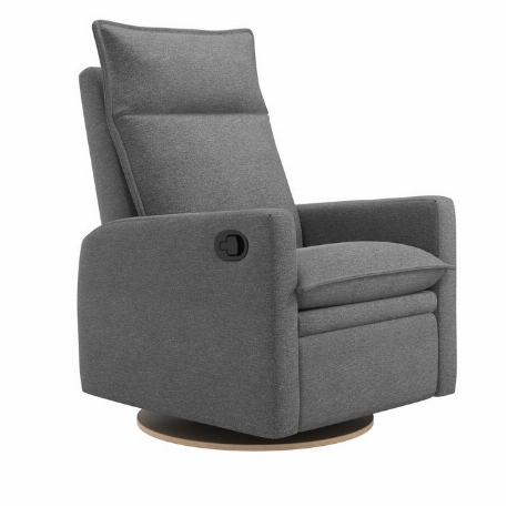 Fauteuil manuel rembourré berçant pivotant et inclinable avec coussins amovibles - Arya - Nexus Charcoal | Jaymar