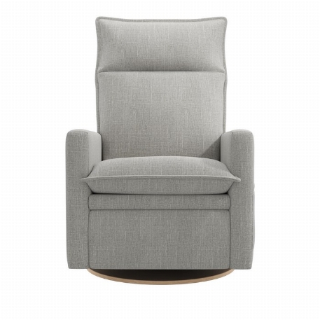 Fauteuil manuel rembourré berçant pivotant et inclinable avec coussins amovibles - Arya - Nubia Silver | Jaymar