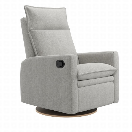 Fauteuil manuel rembourré berçant pivotant et inclinable avec coussins amovibles - Arya - Nubia Silver | Jaymar