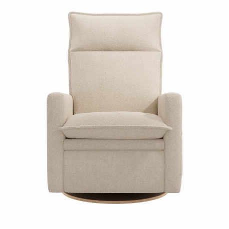 Fauteuil motorisé rembourré berçant pivotant et inclinable avec coussins amovibles Arya - Beyond Sheep Cream | Jaymar