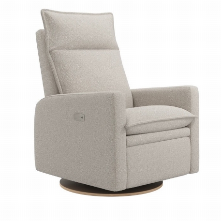 Fauteuil motorisé rembourré berçant pivotant et inclinable avec coussins amovibles Arya - Beyond Sheep Vanilla | Jaymar