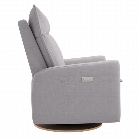 Fauteuil motorisé rembourré berçant pivotant et inclinable avec coussins amovibles Arya - Como Dove Grey | Jaymar