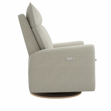 Fauteuil motorisé rembourré berçant pivotant et inclinable avec coussins amovibles Arya - Como Sand | Jaymar