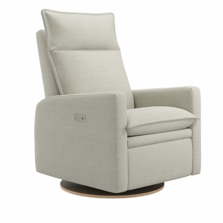 Fauteuil motorisé rembourré berçant pivotant et inclinable avec coussins amovibles Arya - Como Sand | Jaymar
