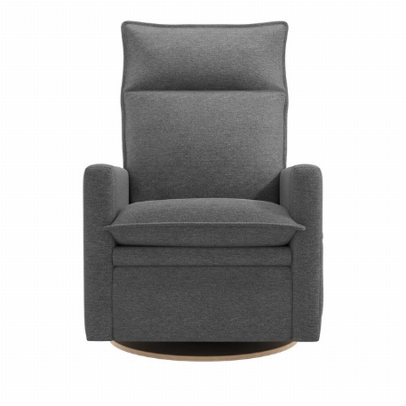 Fauteuil motorisé rembourré berçant pivotant et inclinable avec coussins amovibles Arya - Nexus Charcoal | Jaymar
