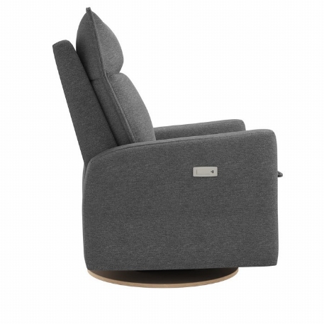 Fauteuil motorisé rembourré berçant pivotant et inclinable avec coussins amovibles Arya - Nexus Charcoal | Jaymar