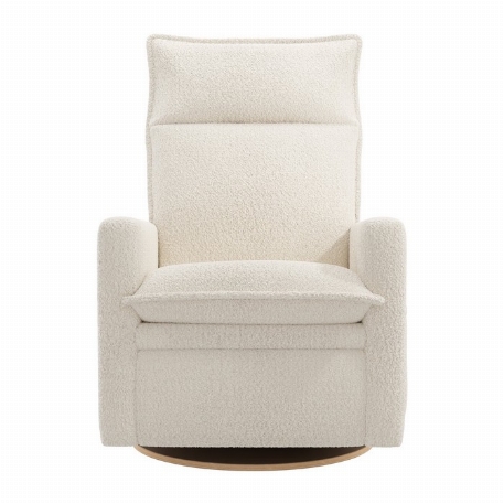 Fauteuil motorisé rembourré berçant pivotant et inclinable avec coussins amovibles Arya - Puppy Pearl | Jaymar