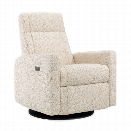 Fauteuil motorisé rembourré berçant pivotant et inclinable avec coussins amovibles Arya - Puppy Sand | Jaymar