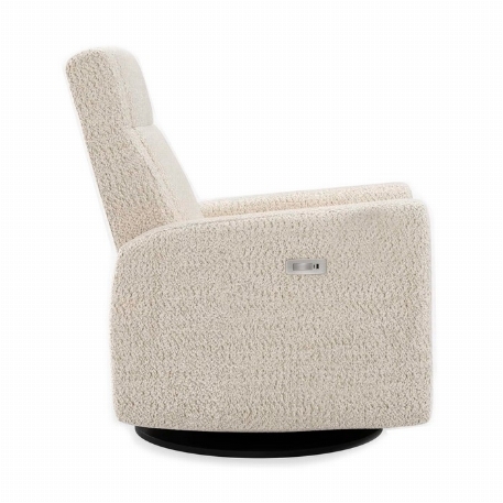 Fauteuil motorisé rembourré berçant pivotant et inclinable avec coussins amovibles Arya - Puppy Sand | Jaymar