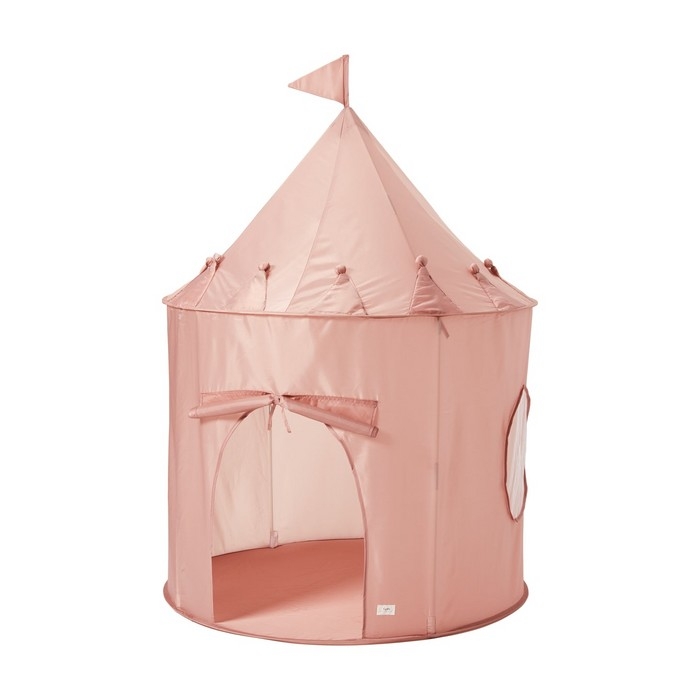 Tente de jeu castle en tissu recyclé - Rose brumeux | 3 Sprouts