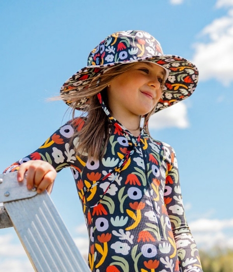 Chapeau boonie - Petal's Realm Black | Headster Kids